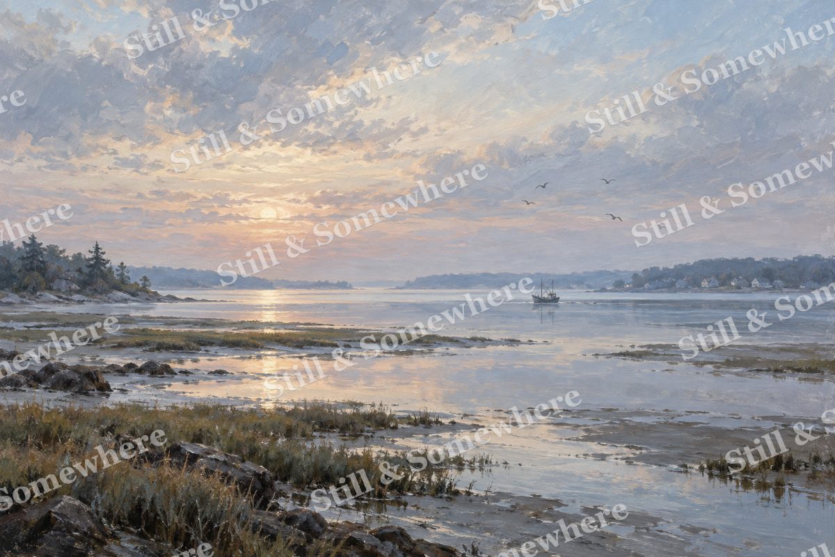Silver Estuary at First Light, original artwork preview