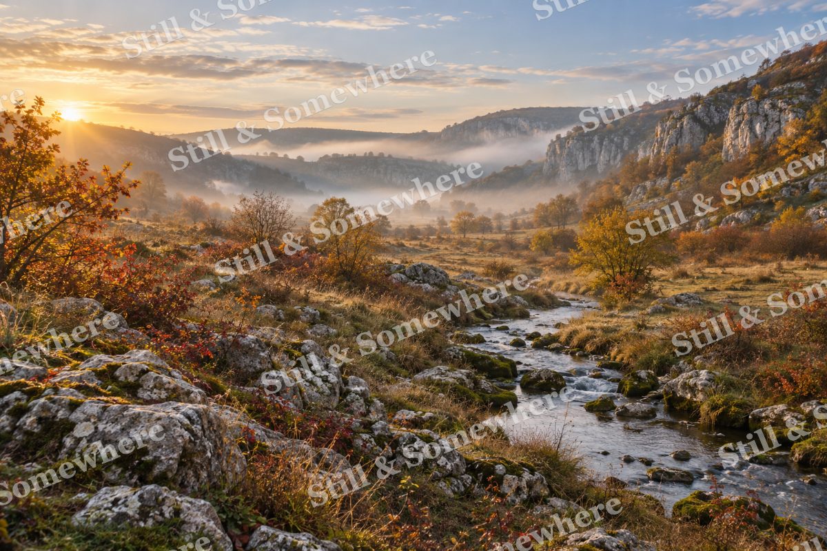 October Fog in the Limestone Valley, original artwork preview