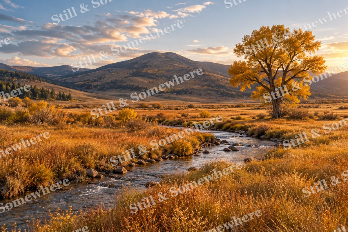 Saffron Meadow and Quiet Hills, original artwork preview