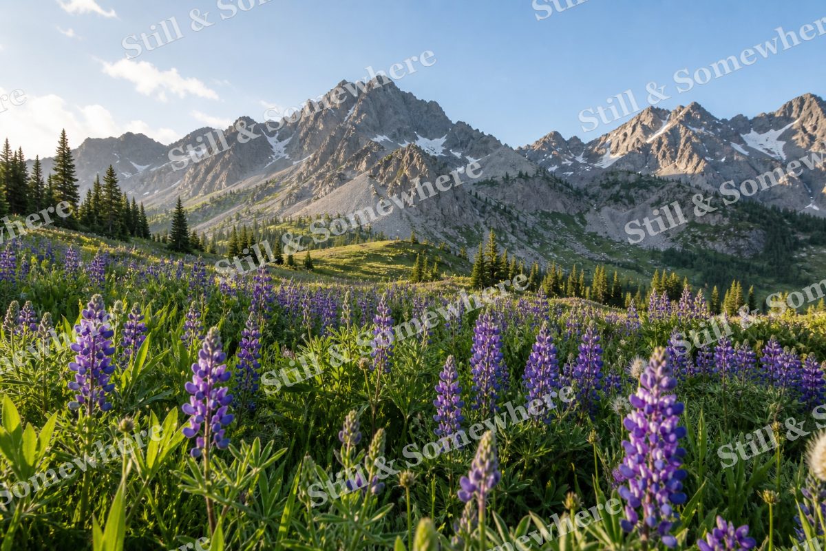Purple Lupine High Meadow, original artwork preview