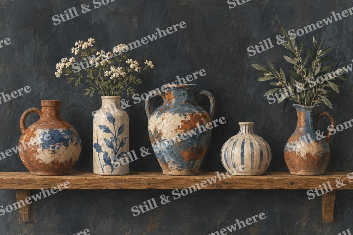 The Potters Shelf, original artwork preview