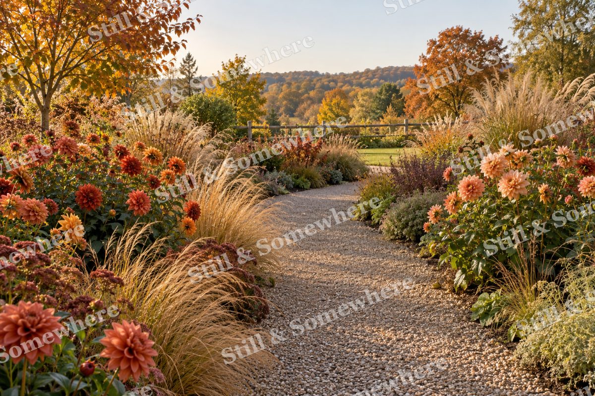 The October Dahlia Walk, original artwork preview