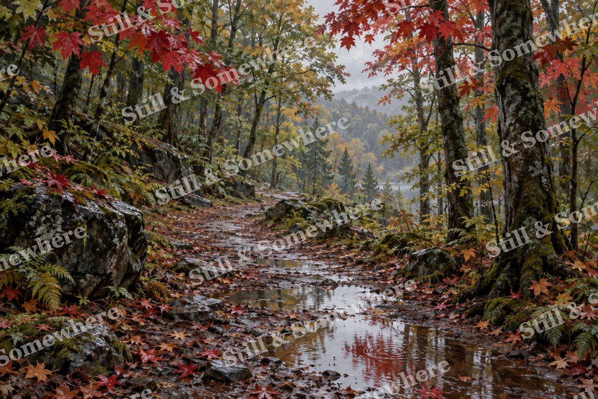 Maple Trail after Rain, original artwork preview