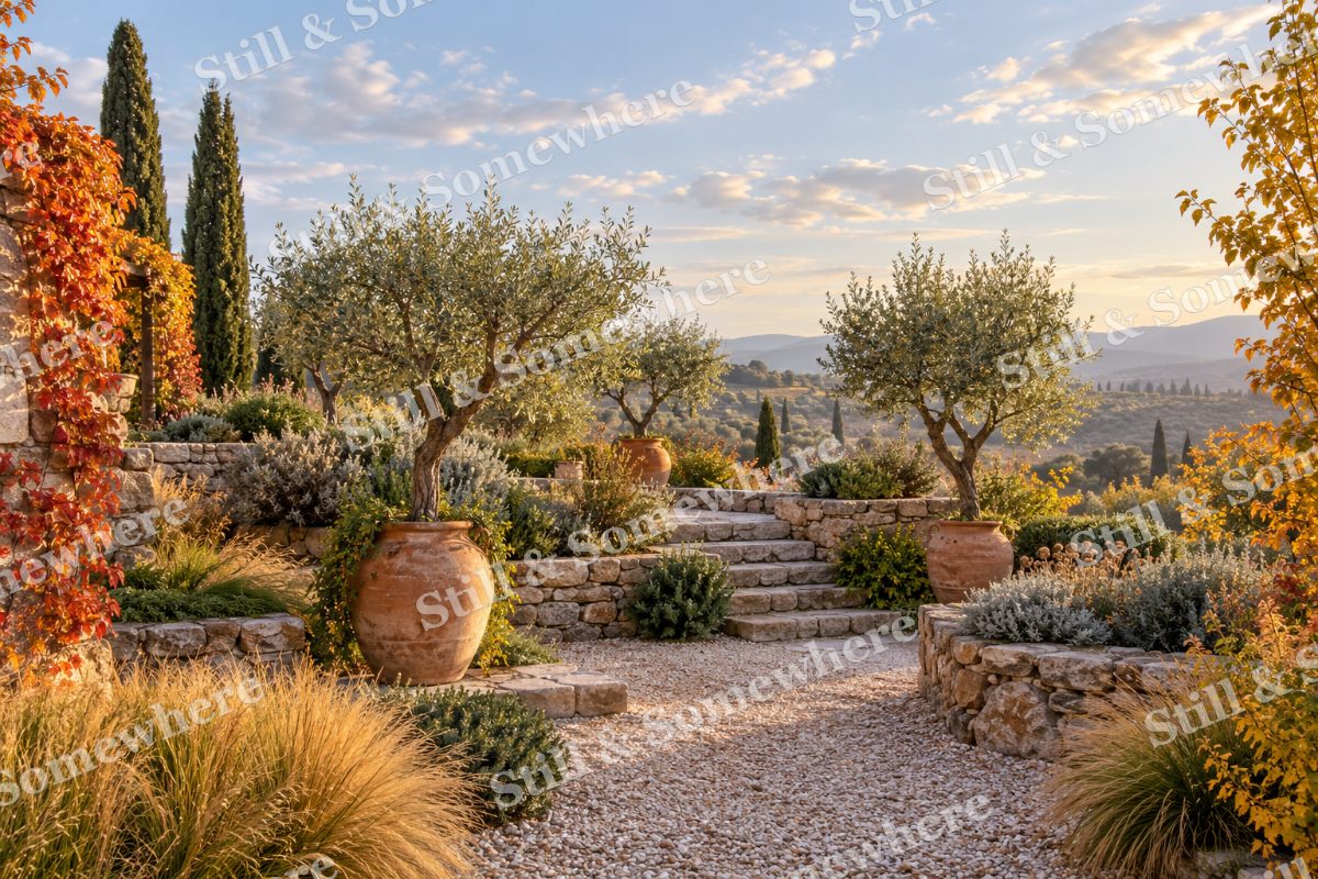 The Terraced Olive Garden, original artwork preview