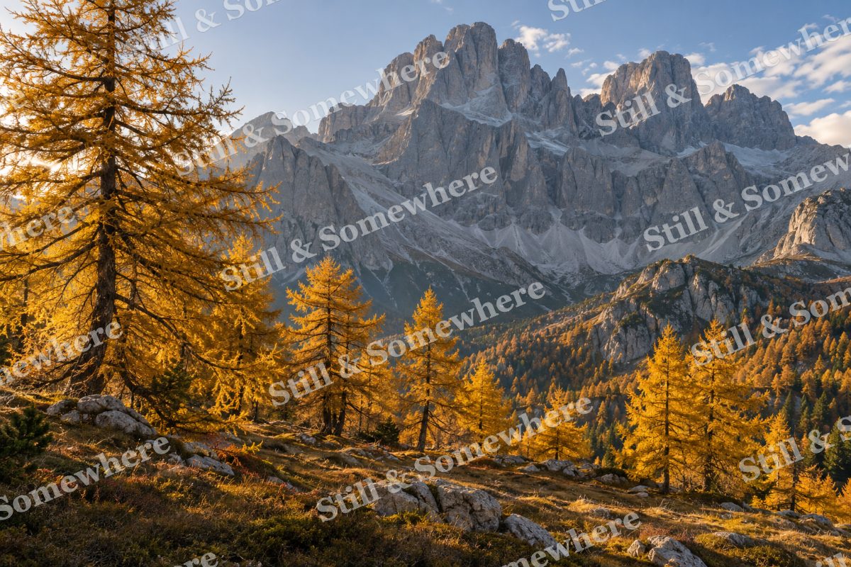 Golden Larch Grove, original artwork preview
