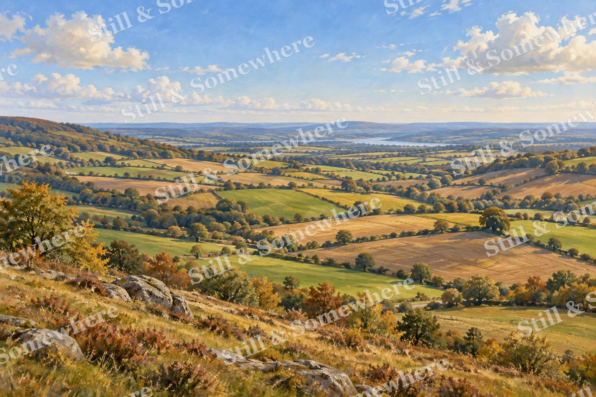 Quilted Fields from the Ridge, original artwork preview