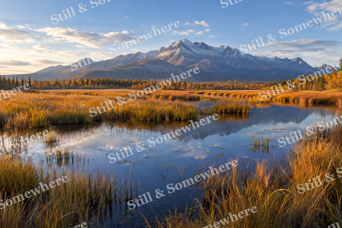 Reeds in the Mountain Shadow, original artwork preview
