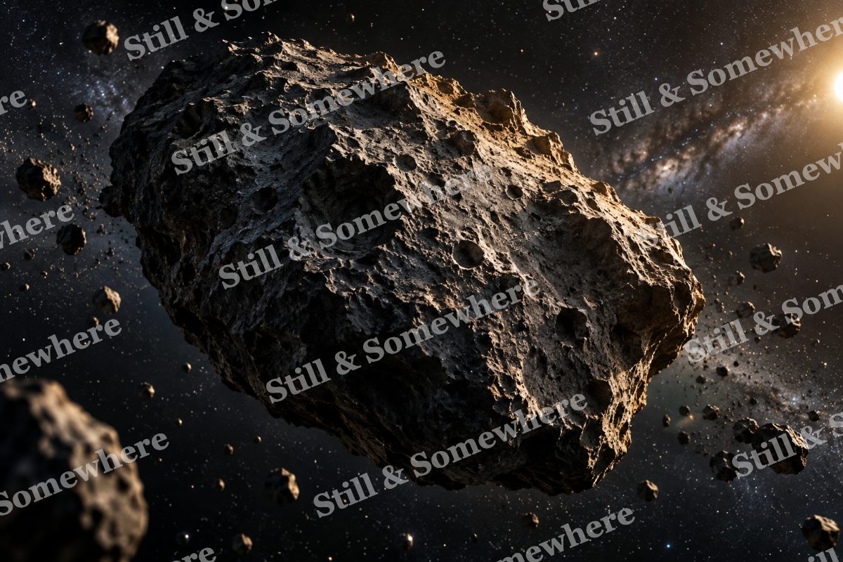 Space 27 Asteroid Sunrise, original artwork preview