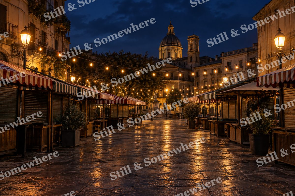 Lights Night Market Canopies, original artwork preview