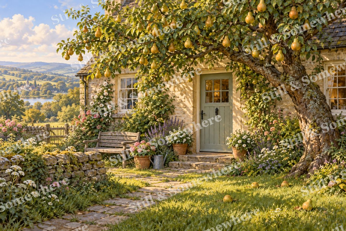 Pear Tree over the Kitchen Door, original artwork preview