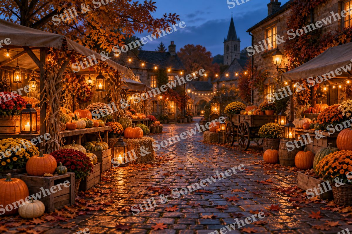 25 Pumpkin Market After Closing, original artwork preview