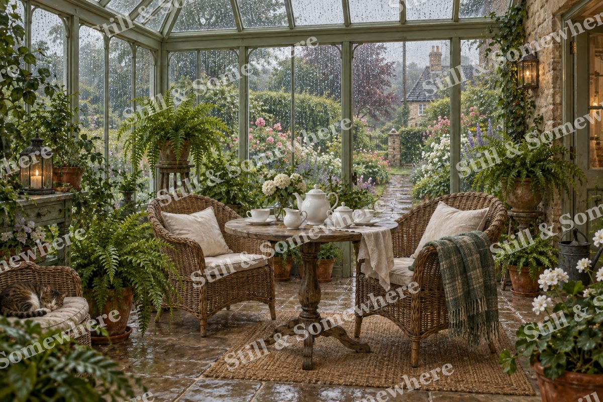 Tea Table in the Conservatory, original artwork preview