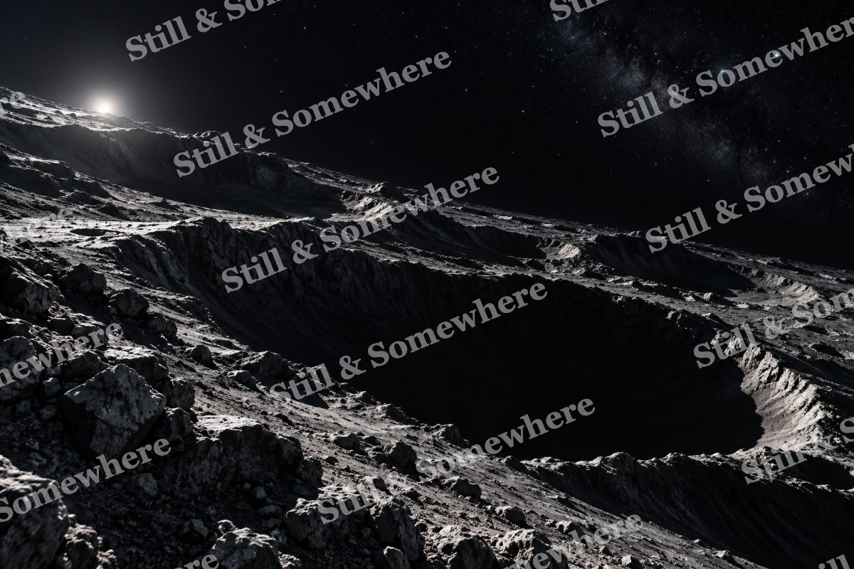 Space 11 Lunar Polar Shadows, original artwork preview