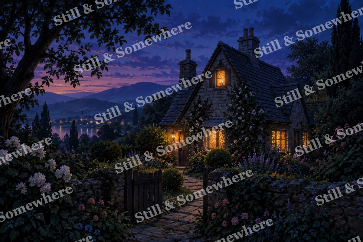 Candlelight in the Attic Window, original artwork preview