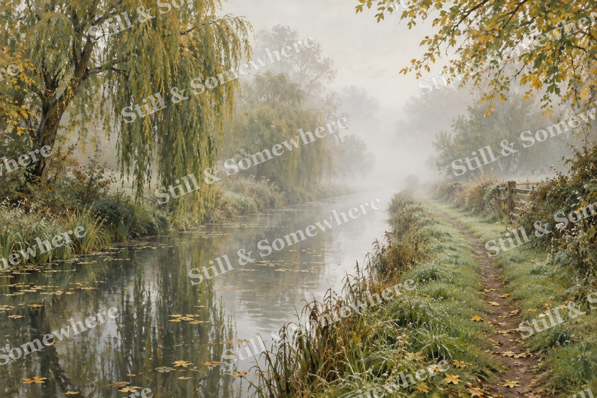 Fog along the Canal Towpath, original artwork preview