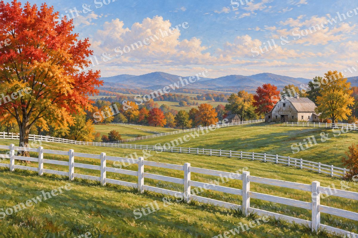 White Fences at the Horse Farm, original artwork preview