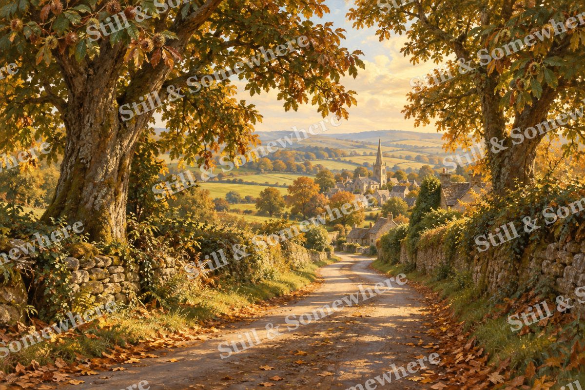 Chestnut Lane to the Village, original artwork preview