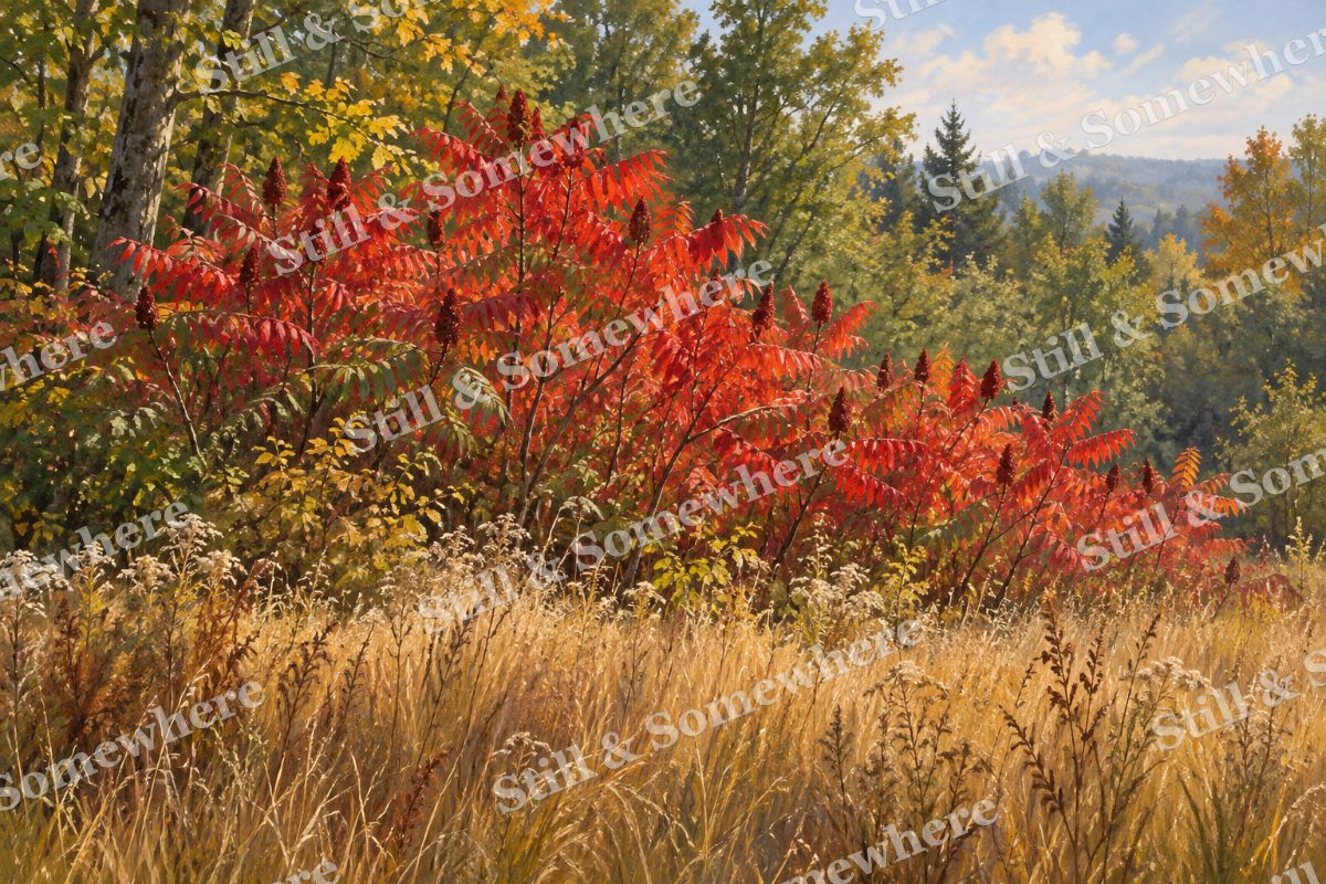 Red Sumac at the Forest Edge, original artwork preview