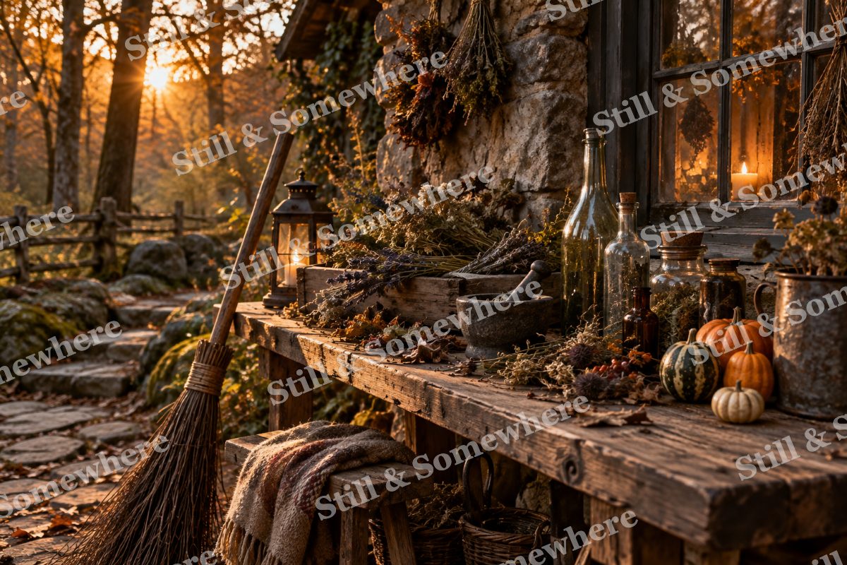 07 Witch Cottage Workbench, original artwork preview