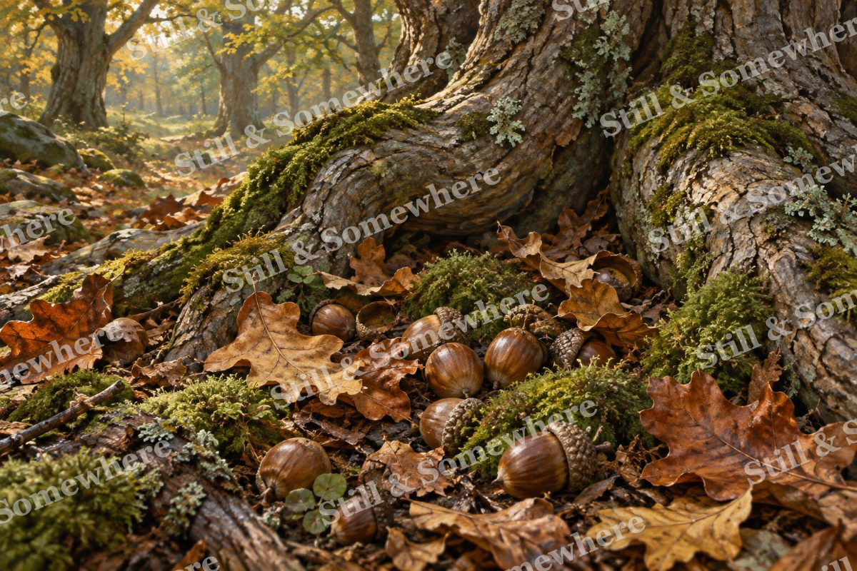 Acorns beneath the Ancient Oak, original artwork preview