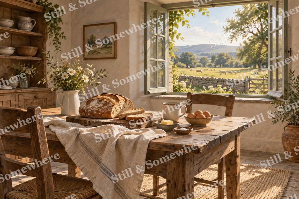 Morning Bread at the Farm Cottage, original artwork preview