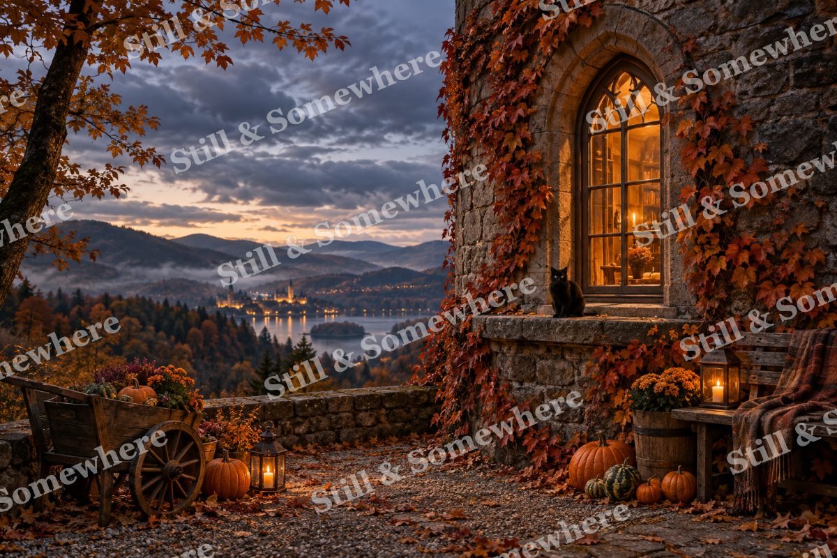 41 Autumn Tower Window, original artwork preview