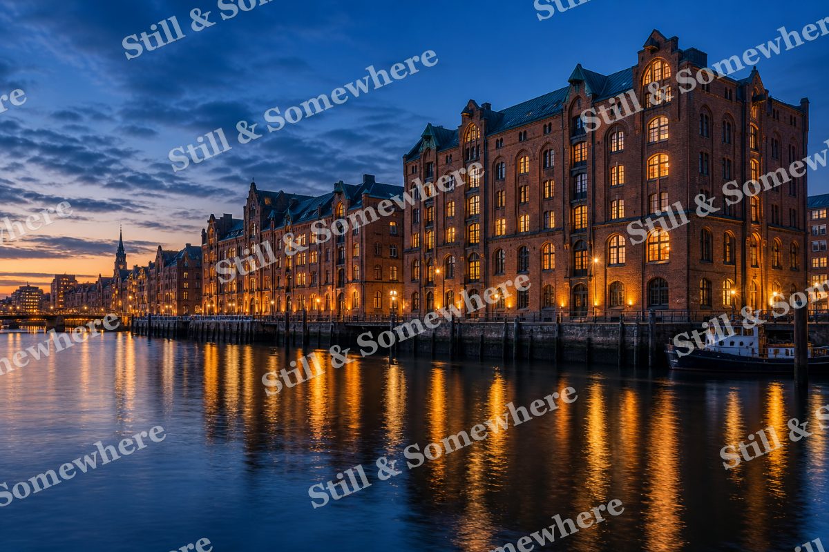 Lights Red Brick Waterfront, original artwork preview