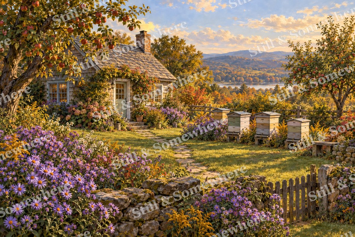 The Beekeepers Garden Cottage, original artwork preview