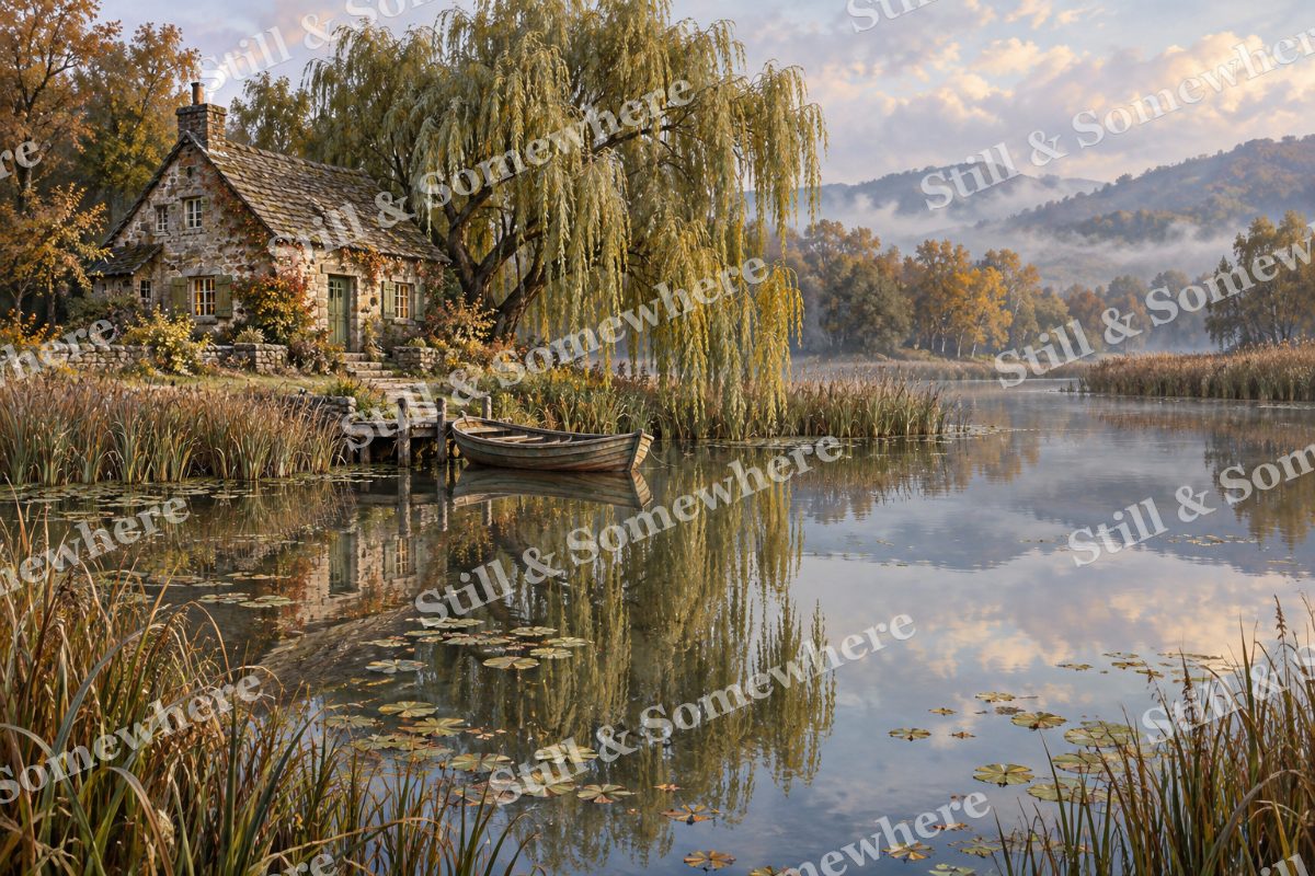 Cottage beside the Reed Pond, original artwork preview