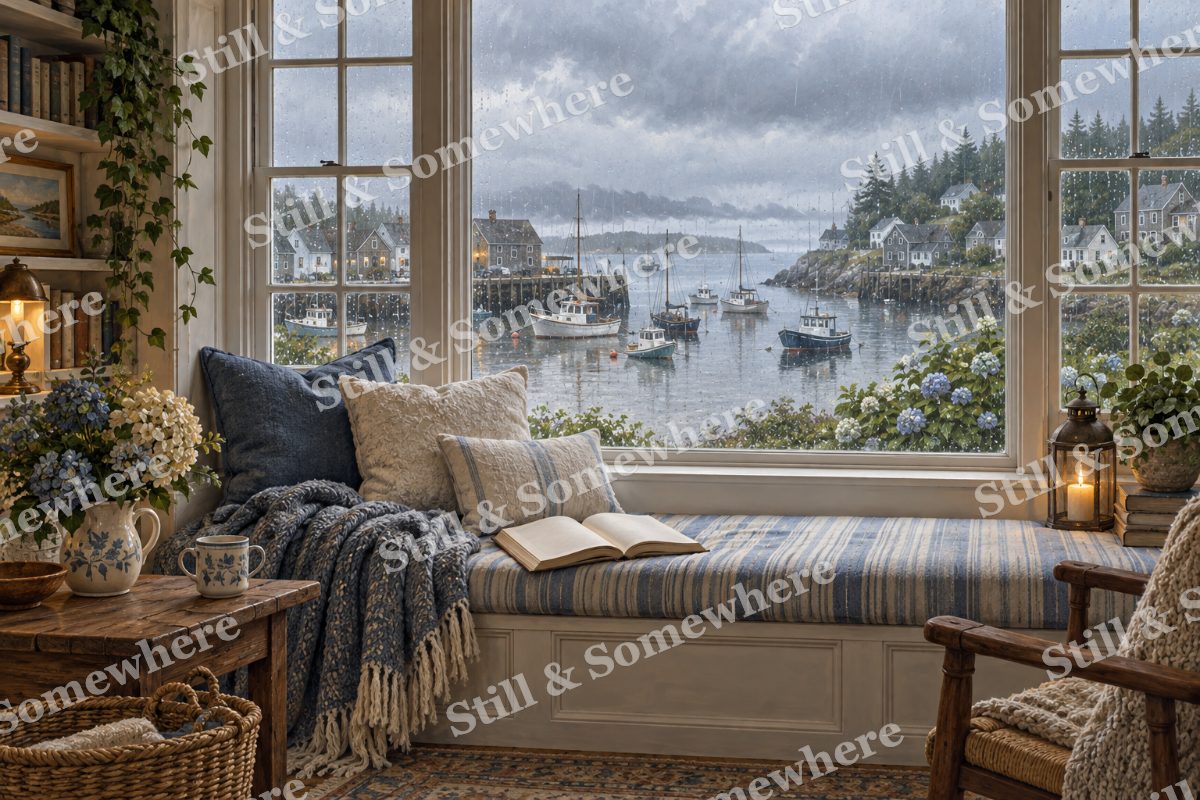 Window Seat above the Harbor, original artwork preview
