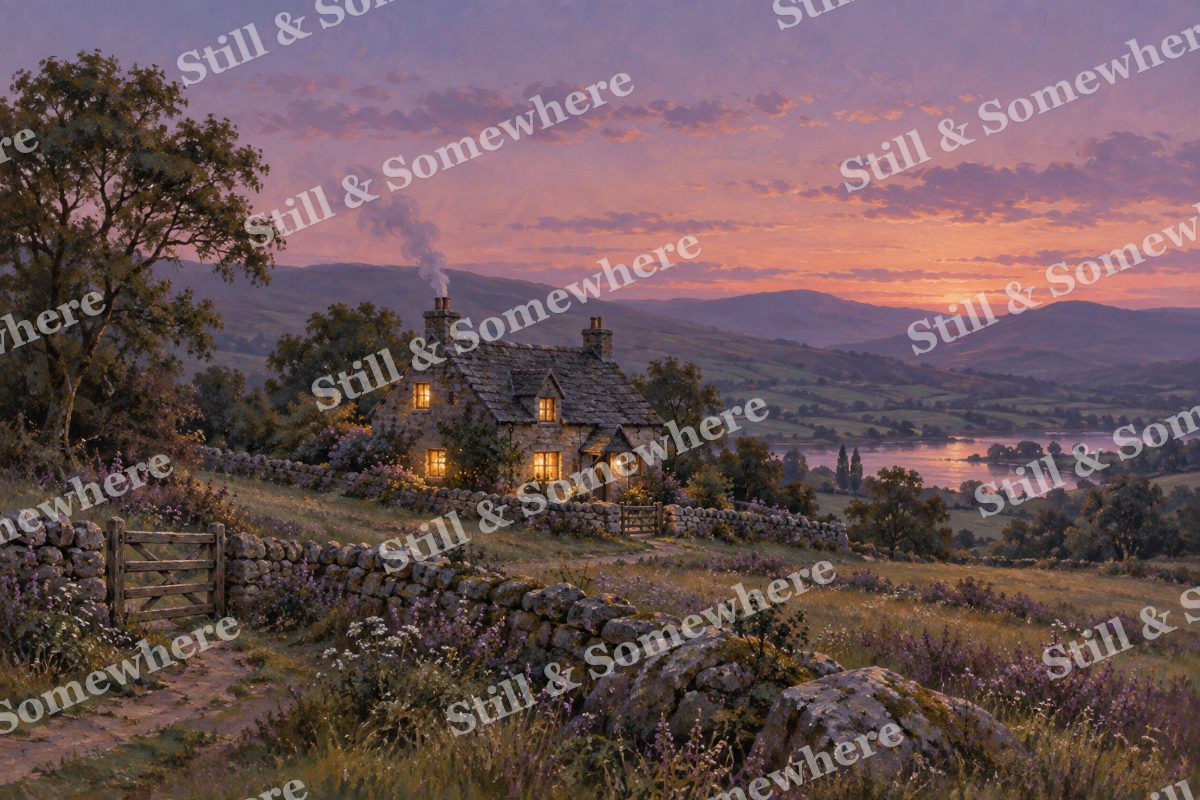 Lavender Smoke at Supper Time, original artwork preview