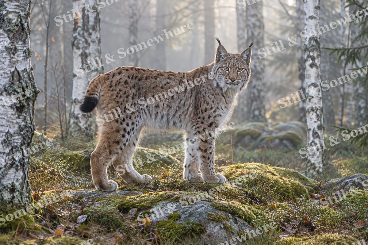 Lynx Birch Forest, original artwork preview