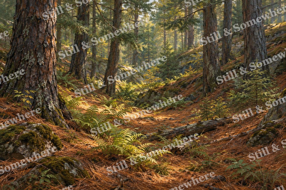 Quiet Hollow beneath the Pines, original artwork preview