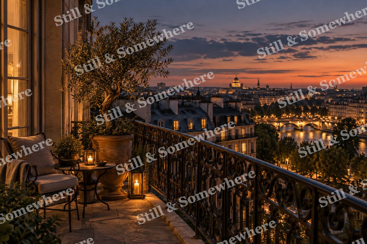 Lights City From a Quiet Balcony, original artwork preview