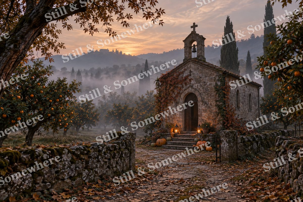 48 Gothic Chapel In Autumn, original artwork preview