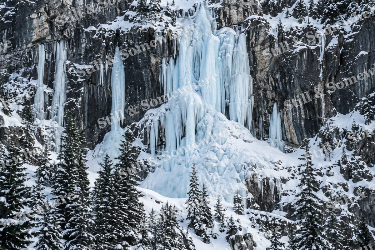 Winter Frozen Cliff Waterfall, original artwork preview