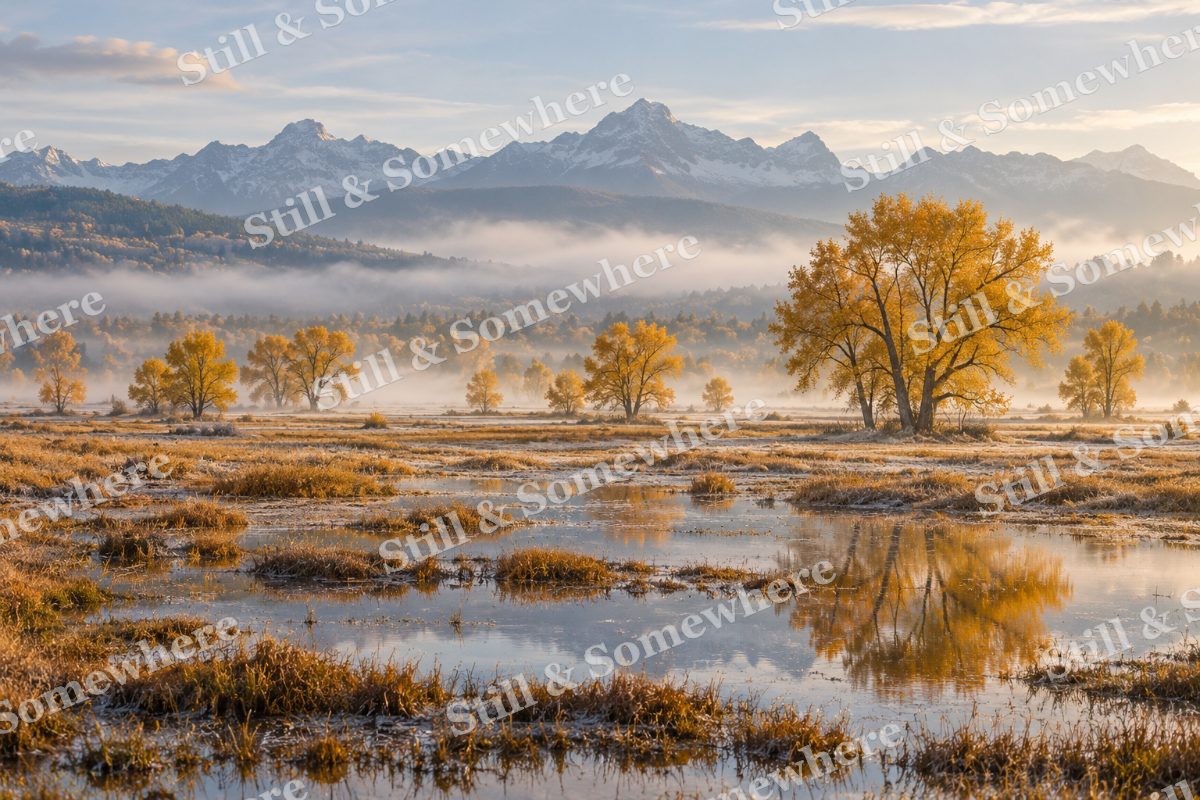 October Mist across the Floodplain, original artwork preview