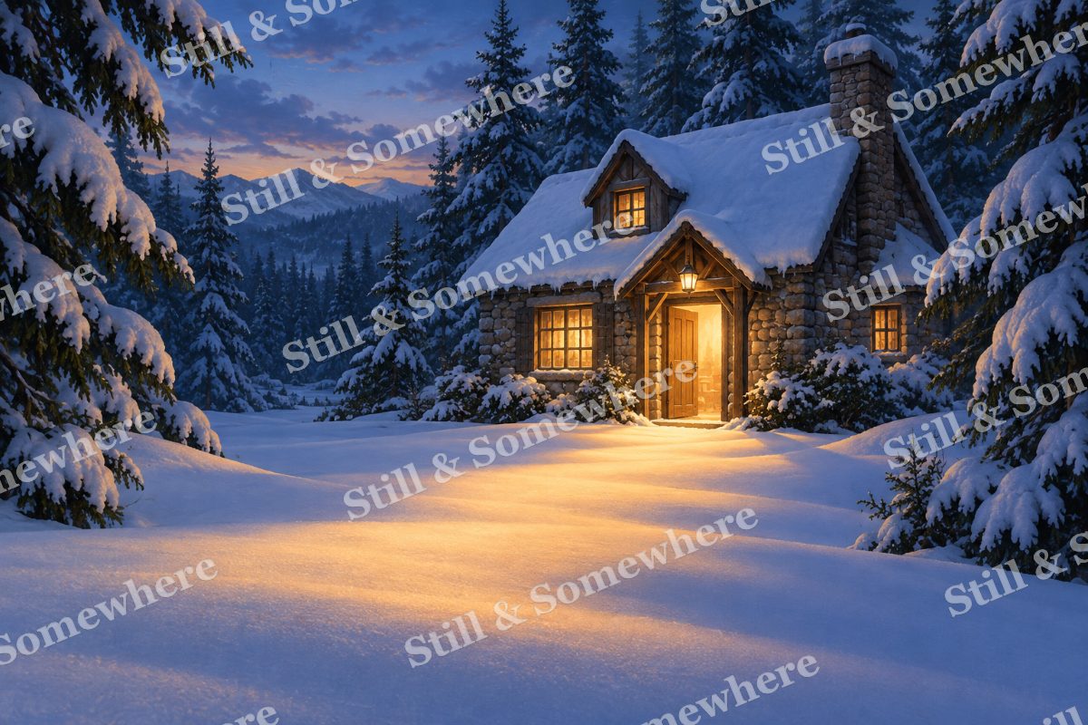Warm Light across the Snow, original artwork preview
