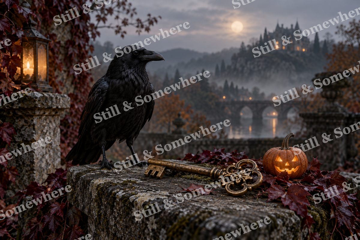 Raven and the Brass Key, original artwork preview