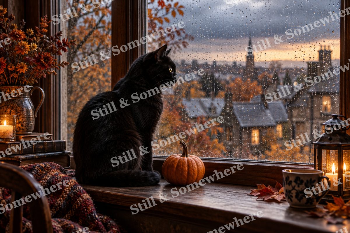 03 Black Cat At The Window, original artwork preview