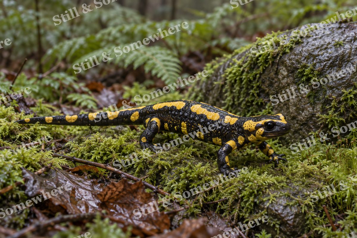 Fire Salamander Moss, original artwork preview