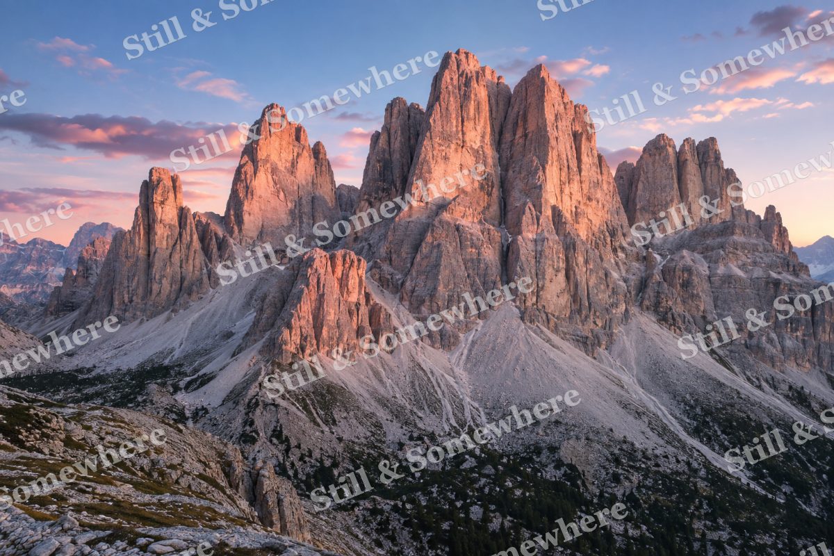 Pink Dolomite Towers, original artwork preview