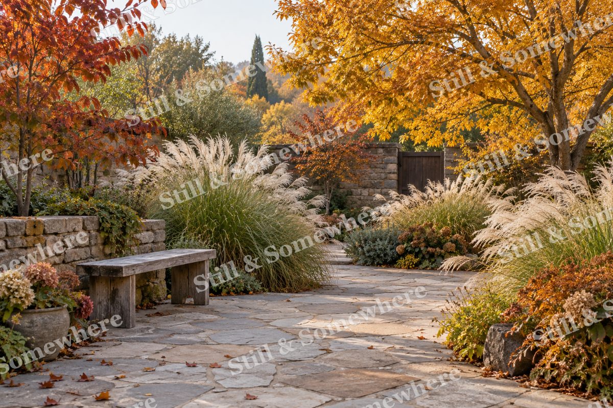 The Silver Grass Courtyard, original artwork preview