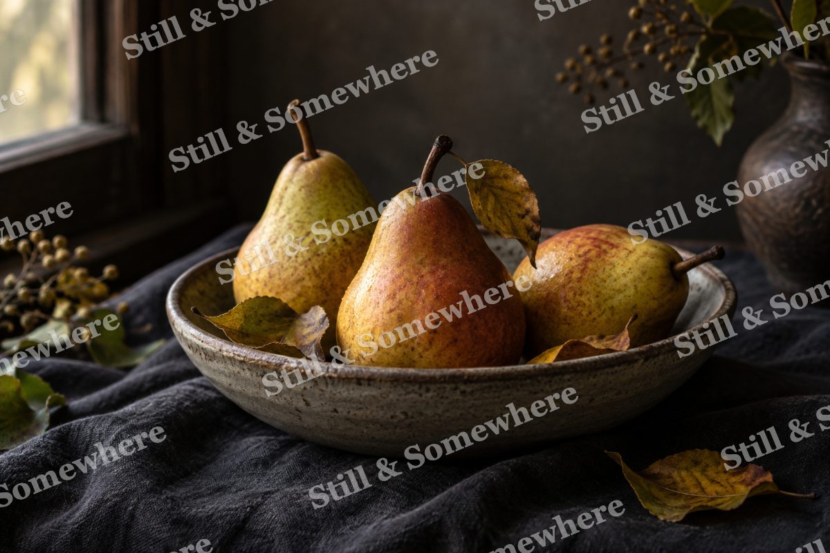 Pear Harvest Still Life, original artwork preview