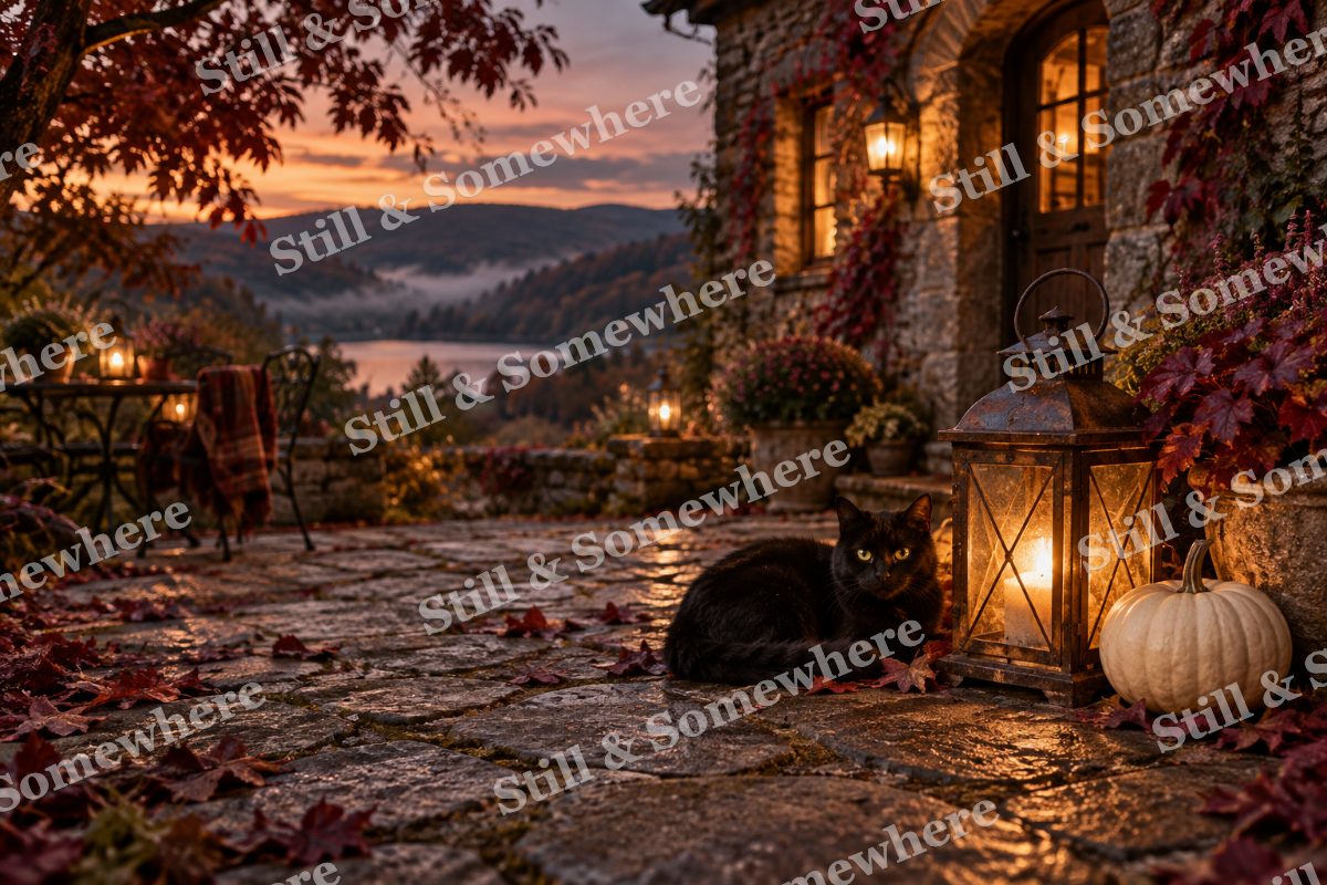 46 Cat And The Amber Lantern, original artwork preview