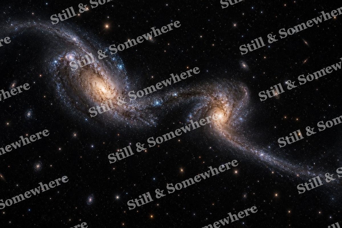 Space 38 Colliding Galaxies, original artwork preview