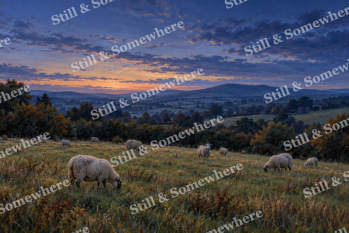 Sheep Meadow at Blue Hour, original artwork preview