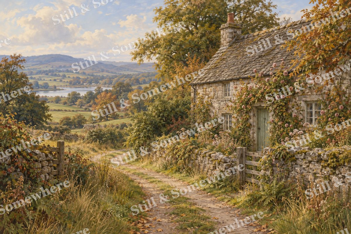 Stone Cottage beside the Bridle Path, original artwork preview