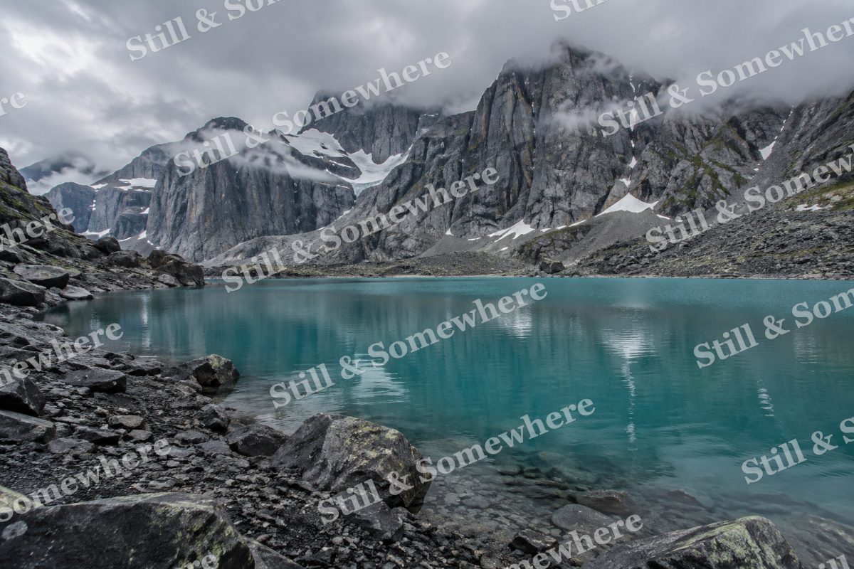 Overcast Turquoise Tarn, original artwork preview