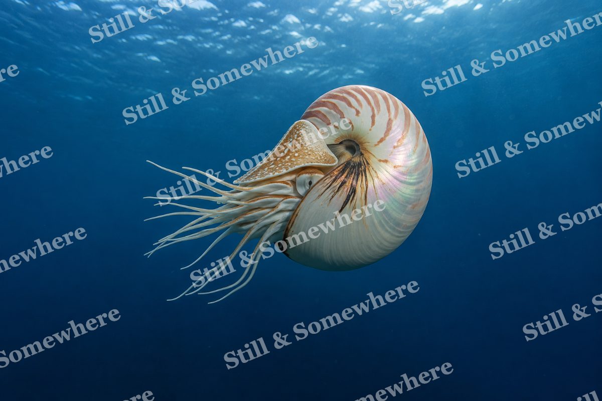 Pearlescent Nautilus, original artwork preview